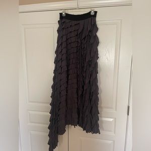 Free People Gray Ruffle Skirt